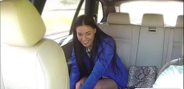  Pretty passenger railed by nasty driver in the backseat